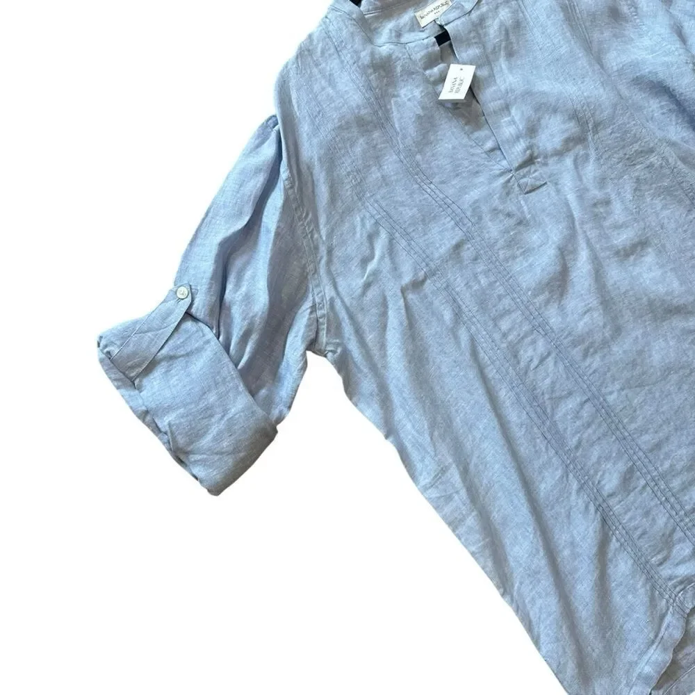 Banana Republic Vintage Light Blue Loose Linen Tunic Shirt